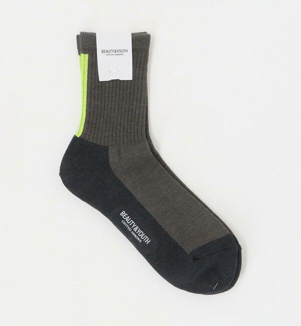 BEAUTY&YOUTH UNITED ARROWS「バック ライン ソックス」|ソックス|DK.GRAY