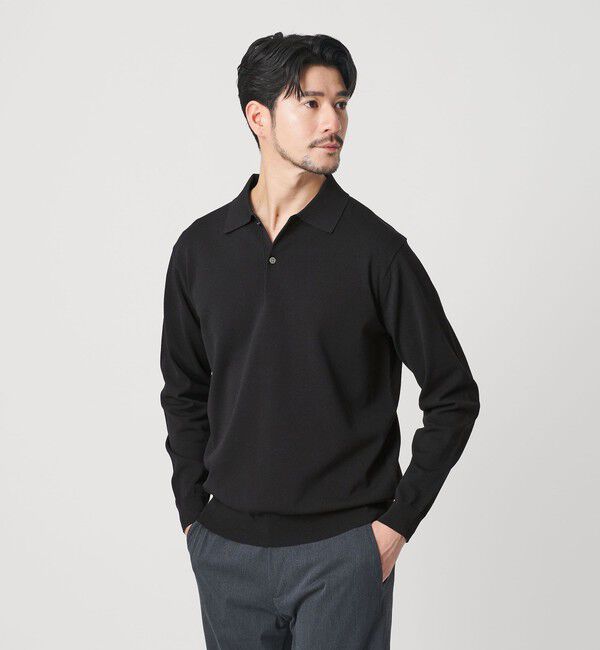 BEAUTY&YOUTH UNITED ARROWS「【WEB限定 WARDROBE SMART】KOUKIN ハイゲージ ニット ポロシャツ【抗菌・防臭】」|ニット・セーター|