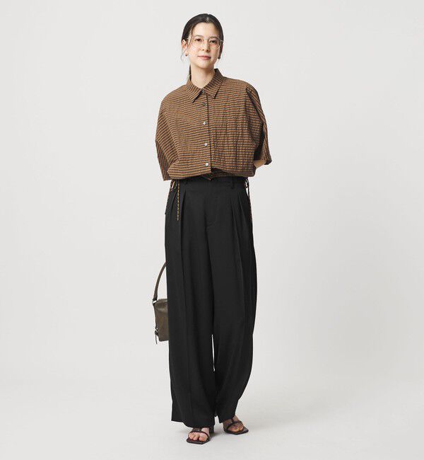 BEAUTY&YOUTH UNITED ARROWS「ポリエステル ドレープ 2タック ワイドパンツ ウォッシャブル」|チノ|