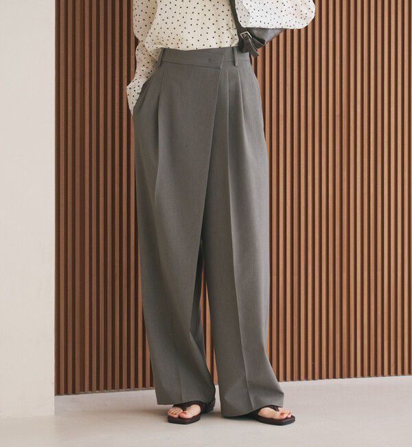 BEAUTY&YOUTH UNITED ARROWS「ポプリン 2タック ラップパンツ ウォッシャブル 吸水速乾 接触冷感」|その他|MD.GRAY