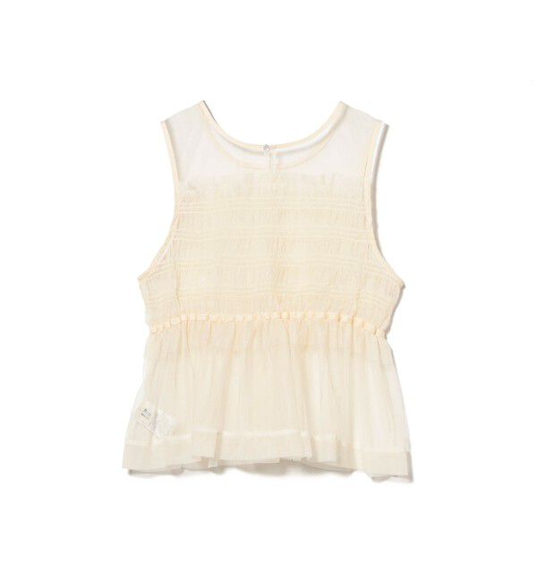 Ray BEAMS 「チュール シャーリング ノースリーブ」|Tシャツ・カットソー|