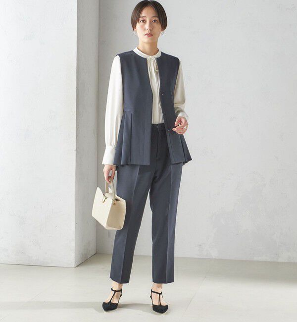 SHIPS for women「〈手洗い可能〉ハンマー サテン ピンタック ブラウス」|シャツ・ブラウス|