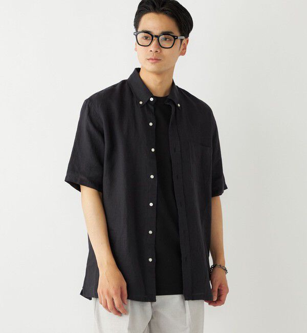 SHIPS Colors 「SHIPS Colors:リネン ボタンダウン ショートスリーブ シャツ」|シャツ・ブラウス|