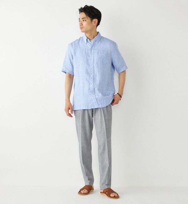 SHIPS Colors 「SHIPS Colors:リネン ボタンダウン ショートスリーブ シャツ」|シャツ・ブラウス|