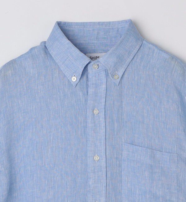 SHIPS Colors 「SHIPS Colors:リネン ボタンダウン ショートスリーブ シャツ」|シャツ・ブラウス|