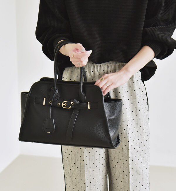 quaranciel「quaranciel: 2way 金具 ベルト スクエア トート バッグ（A4対応）」|トートバッグ|