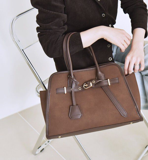 quaranciel「quaranciel: 2way 金具 ベルト スクエア トート バッグ（A4対応）」|トートバッグ|