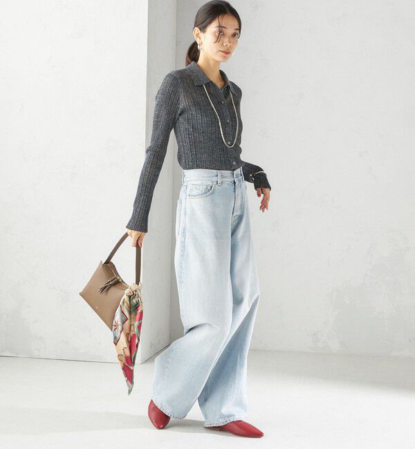 SHIPS for women「〈手洗い可能〉ランダム リブ ポロ ニット カーディガン」|カーディガン|