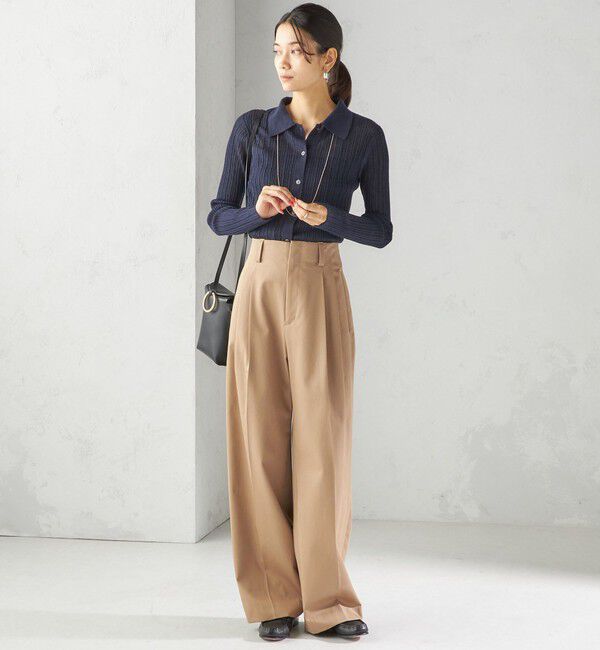 SHIPS for women「〈手洗い可能〉ランダム リブ ポロ ニット カーディガン」|カーディガン|