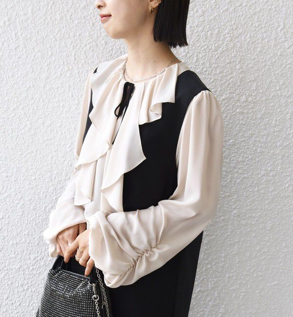 SHIPS for women「【SHIPS別注】troisiemeCHACO: 〈手洗い可能〉ラッフル フリル ブラウス（セレモニー対応可）」|シャツ・ブラウス|