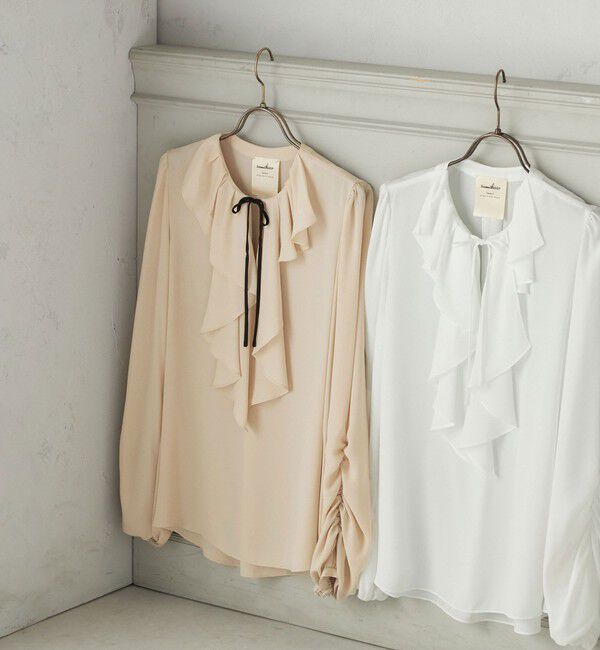 SHIPS for women「【SHIPS別注】troisiemeCHACO: 〈手洗い可能〉ラッフル フリル ブラウス（セレモニー対応可）」|シャツ・ブラウス|