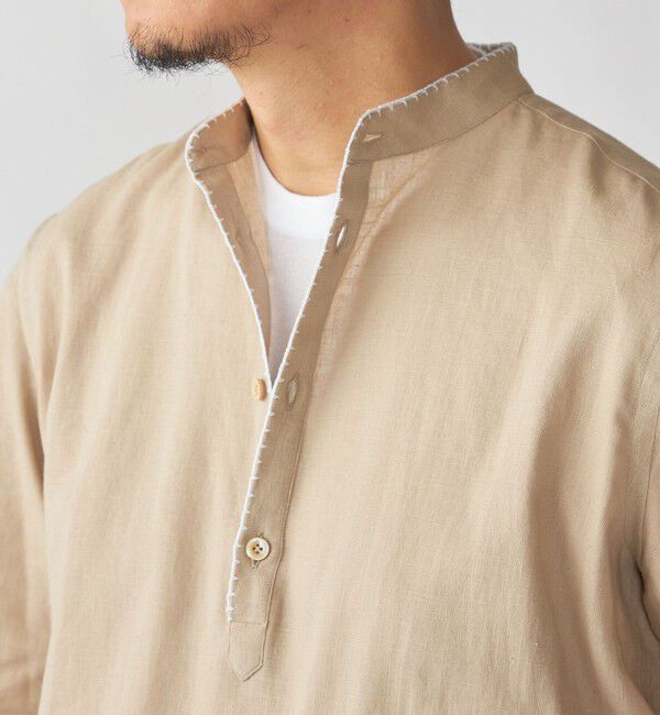 SHIPS「【SHIPS別注】Errico Formicola: エンブロイダリー リネン ソリッド シャツ」|シャツ・ブラウス|