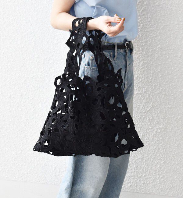 SHIPS any「《予約》SHIPS any: A4 カットワーク レース トート」|トートバッグ|