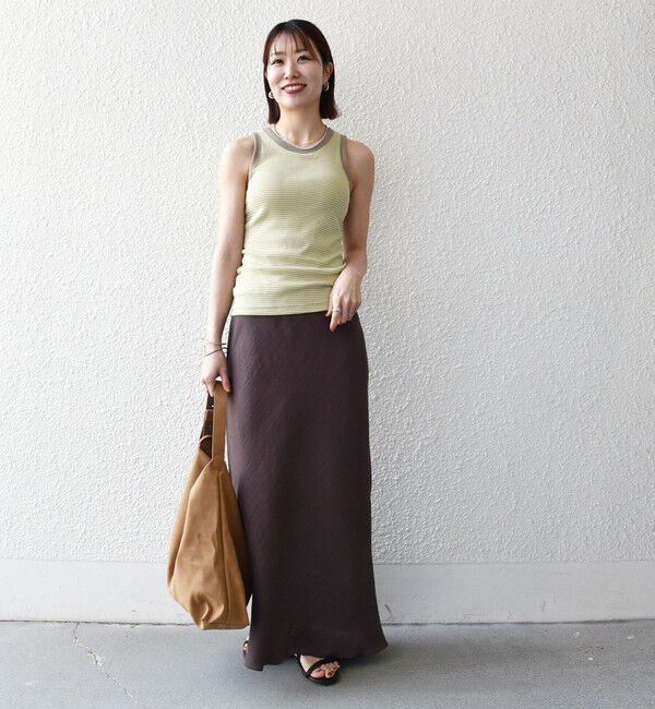 SHIPS any「Healthknit:〈洗濯機可能〉カップ付き リブ ボーダー タンクトップ」|インナー|