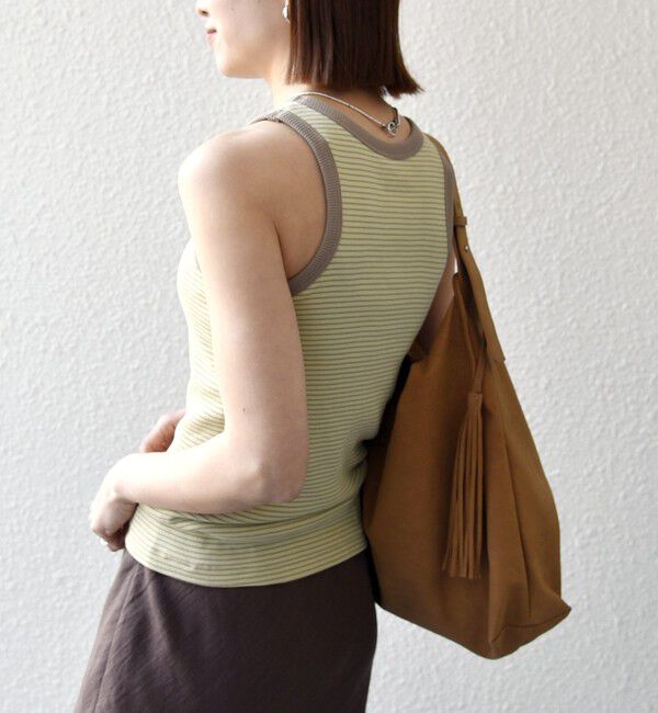 SHIPS any「Healthknit:〈洗濯機可能〉カップ付き リブ ボーダー タンクトップ」|インナー|