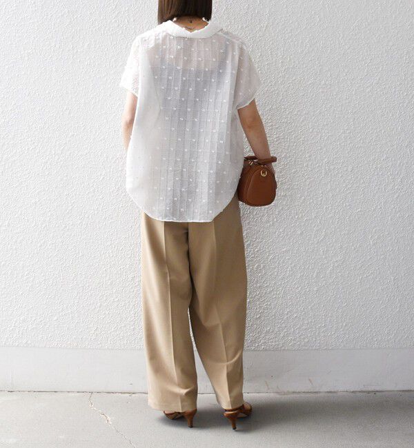 SHIPS any「《予約》SHIPS any:〈洗濯機可能〉ドット ジャカード タッセル スキッパー ブラウス」|シャツ・ブラウス|