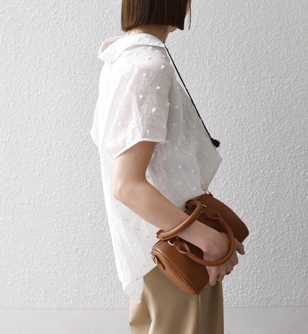 SHIPS any「《予約》SHIPS any:〈洗濯機可能〉ドット ジャカード タッセル スキッパー ブラウス」|シャツ・ブラウス|