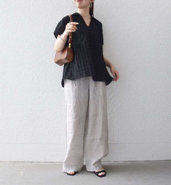 SHIPS any「《予約》SHIPS any:〈洗濯機可能〉ドット ジャカード タッセル スキッパー ブラウス」|シャツ・ブラウス|