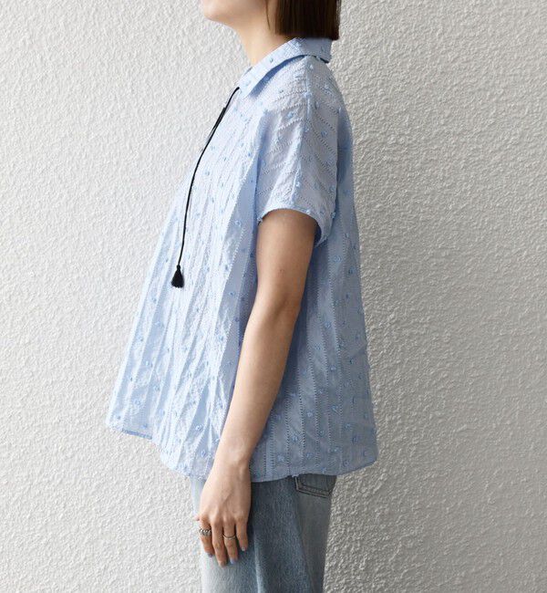 SHIPS any「《予約》SHIPS any:〈洗濯機可能〉ドット ジャカード タッセル スキッパー ブラウス」|シャツ・ブラウス|