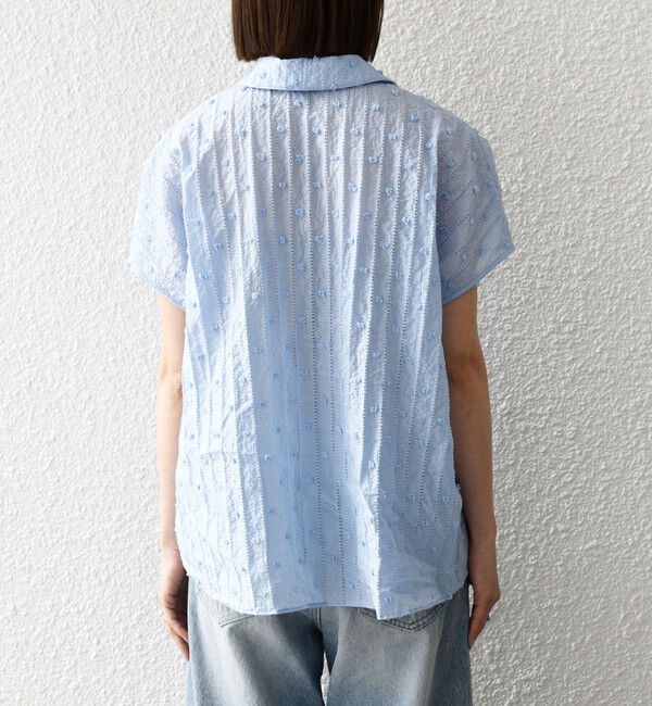 SHIPS any「《予約》SHIPS any:〈洗濯機可能〉ドット ジャカード タッセル スキッパー ブラウス」|シャツ・ブラウス|