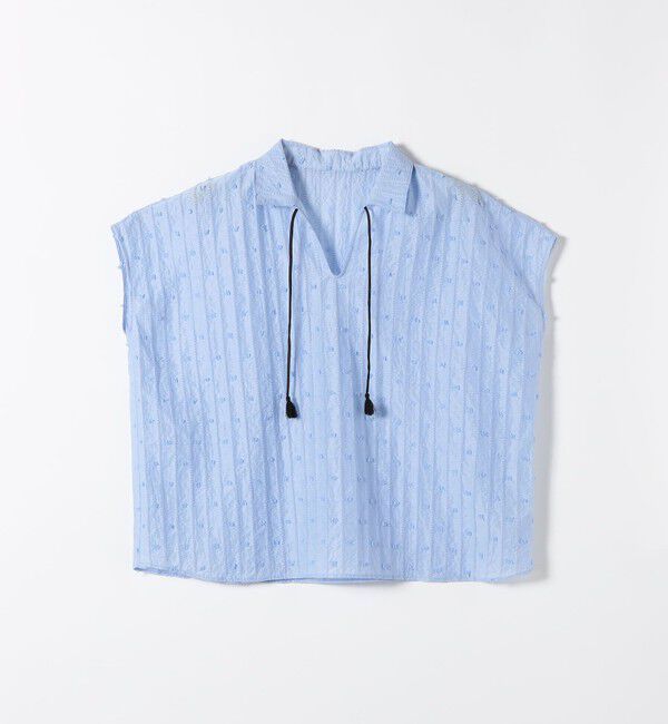 SHIPS any「《予約》SHIPS any:〈洗濯機可能〉ドット ジャカード タッセル スキッパー ブラウス」|シャツ・ブラウス|