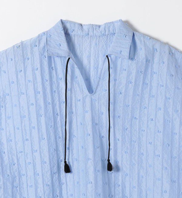 SHIPS any「《予約》SHIPS any:〈洗濯機可能〉ドット ジャカード タッセル スキッパー ブラウス」|シャツ・ブラウス|