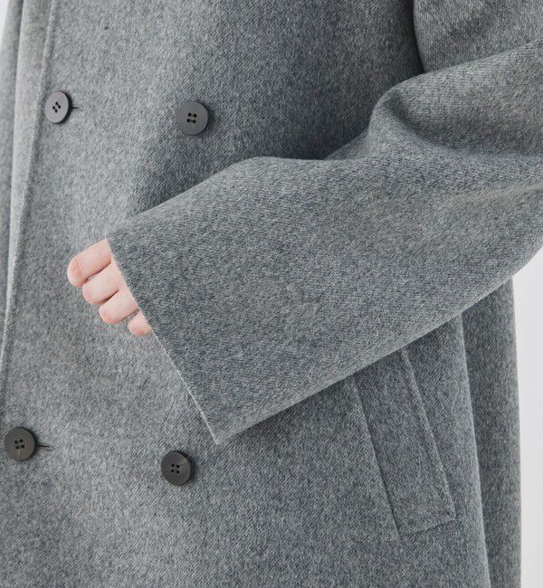 GALERIE VIE「ウールダブルフェイス カラーレス ショートトレンチコート」|ノーカラーコート|