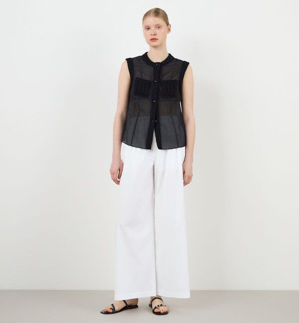 DES PRES「コットンシルクローン スリーブレスブラウス」|シャツ・ブラウス|