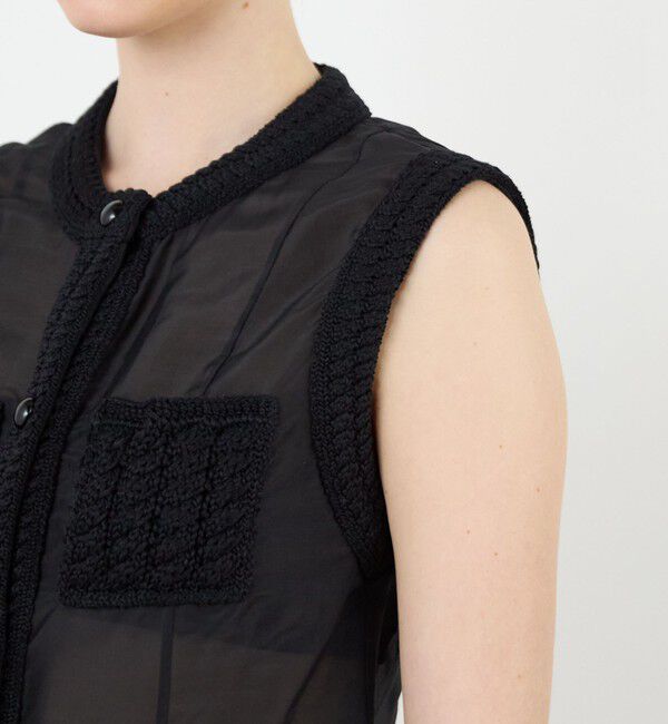 DES PRES「コットンシルクローン スリーブレスブラウス」|シャツ・ブラウス|