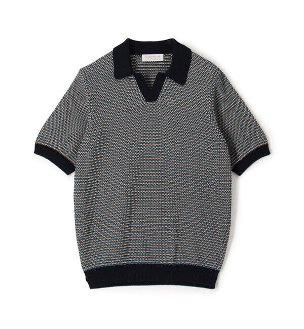 TOMORROWLAND MENS「TOMORROWLAND Tricot マーセライズコットン ハーフスリーブ プルオーバーニット」|ニット・セーター|68 ネイビー系