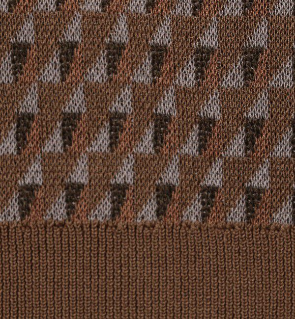 TOMORROWLAND MENS「コットンリネンナイロン ジオメトリック ハーフスリーブ プルオーバーニット」|ニット・セーター|