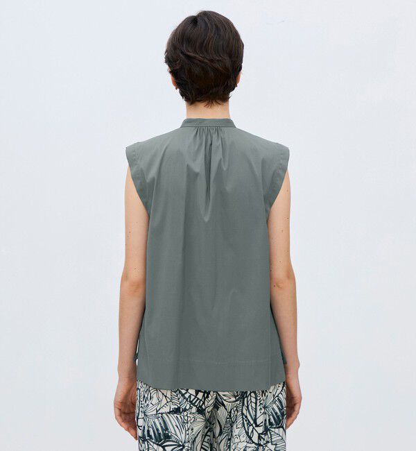 TOMORROWLAND collection「【一部WEB先行予約】ハイパワーストレッチブロード ギャザーノースリーブブラウス」|シャツ・ブラウス|