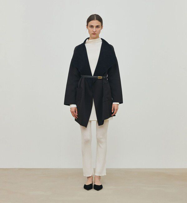 DES PRES「ヘリンボーンダブルフェイス トライアングルカラーコート」|その他|