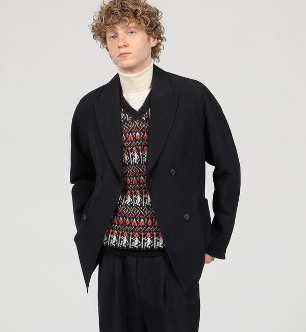 TOMORROWLAND MENS「ウールリネンコットン ダブルブレステッド 4Bジャケット」|テーラードジャケット|