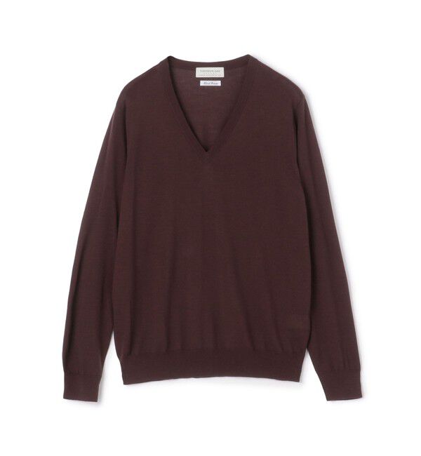 TOMORROWLAND MENS「TOMORROWLAND tricot スーパーファインメリノウール Vネックプルオーバー S-WOOL」|ニット・セーター|75 ボルドー