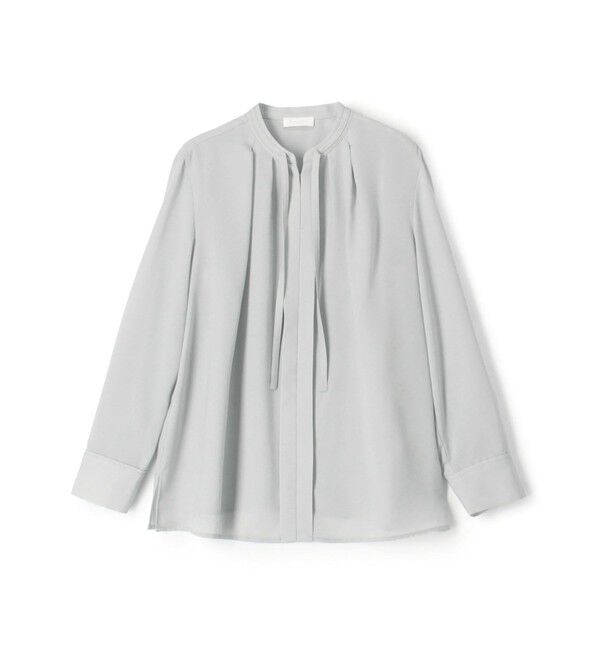 Ballsey「スムースサテン ストリングネックブラウス」|シャツ・ブラウス|13 ライトグレー