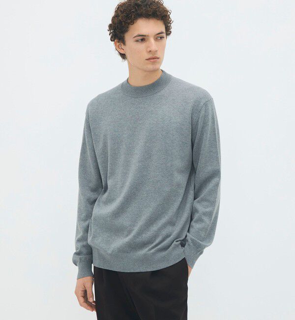 CABaN「コットンカシミヤ プレーンモックネックプルオーバー」|ニット・セーター|