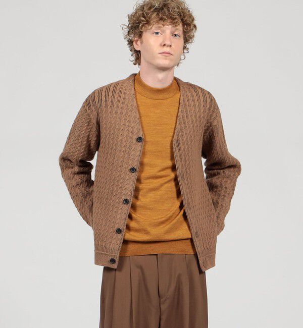 TOMORROWLAND MENS「TOMORROWLAND tricot アルパカポリエステルケーブル Vネックカーディガン」|カーディガン|