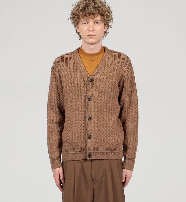 TOMORROWLAND MENS「TOMORROWLAND tricot アルパカポリエステルケーブル Vネックカーディガン」|カーディガン|