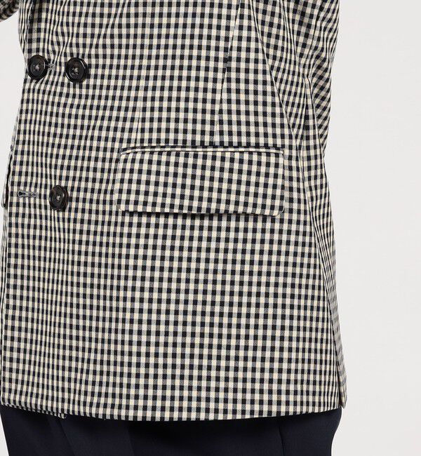 TOMORROWLAND MENS「TOMORROWLAND PILGRIM シルクカシミア ギンガムチェック ダブルブレステッド6Bジャケット」|テーラードジャケット|