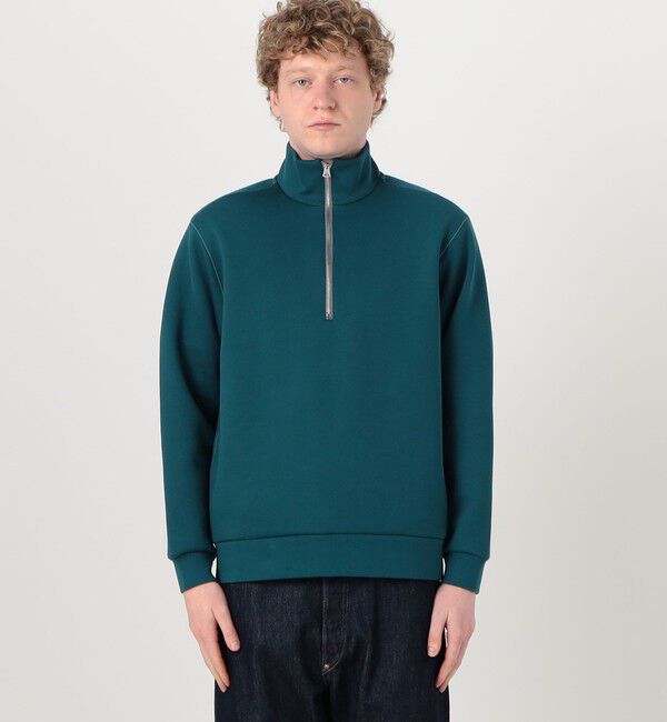 TOMORROWLAND MENS「スビンコットンダンボール ハーフジッププルオーバースウェット」|スウェット・ジャージ|