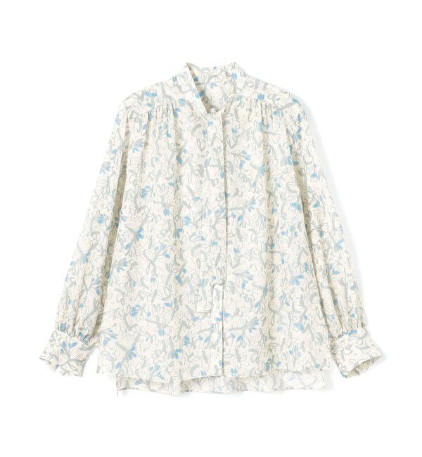 TOMORROWLAND collection「ペタルフラワープリント ボウタイブラウス」|シャツ・ブラウス|42 ライトグレー系