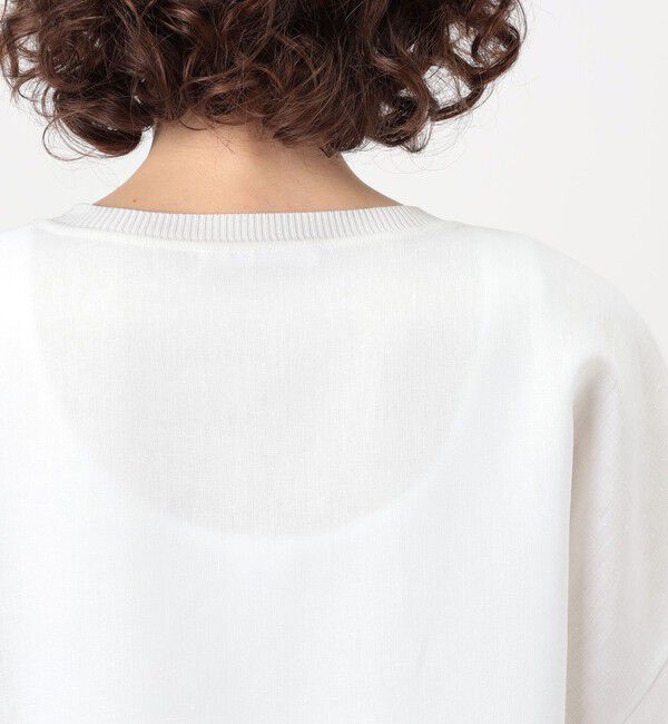 GALERIE VIE「リブコンビフレンチリネンエンブロイダリー クルーネックブラウス」|シャツ・ブラウス|