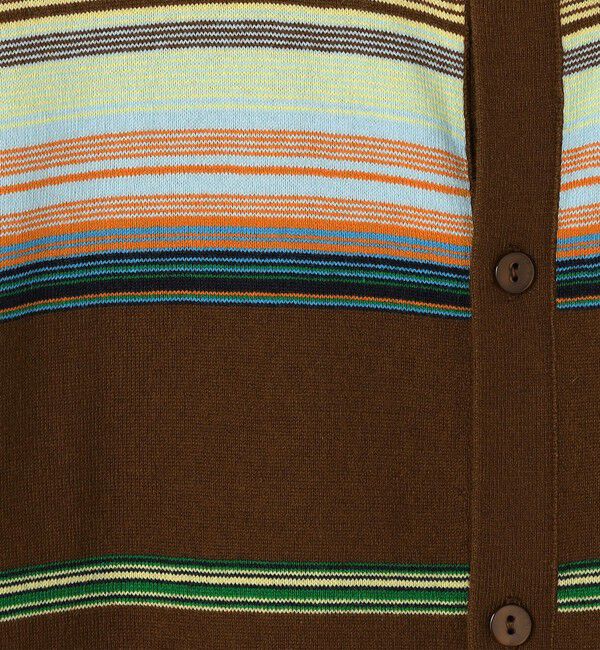 CABaN「コットンカシミヤマルチボーダー クルーネックカーディガン」|カーディガン|