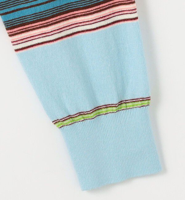 CABaN「コットンカシミヤマルチボーダー クルーネックカーディガン」|カーディガン|