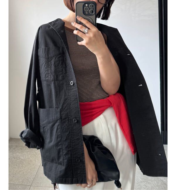 SLOBE IENA「《追加》ノーカラーサファリブルゾン」|その他|