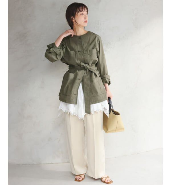 SLOBE IENA「《追加》ノーカラーサファリブルゾン」|その他|