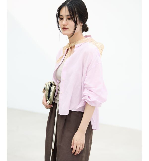 IENA「《新色/WEB限定/追加3》ラミーリヨセルショートシャツ」|シャツ・ブラウス|