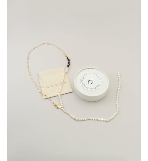 IENA「EO/イオ PEARL&PC CHAIN NECKLACE WITH ONYX ネックレス BO26SS-08」|ネックレス|