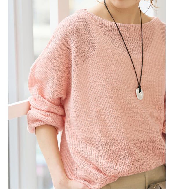 Spick and Span「コットンリネンギマリンクスルーズプルオーバー」|ニット・セーター|ピンク A